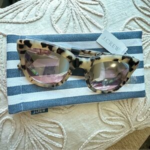 ☀️ NWT J. CREW Cabana Oversized Sunglasses in Cream Tort Pink